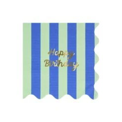 Meri-Meri Stripe Happy Birthday Large Napkins (x 16) -Meri Meri media 0e639893 9c87 4804 b5db a5473f6d6c91