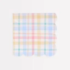 Meri-Meri Plaid Pattern Large Napkins (x 16)