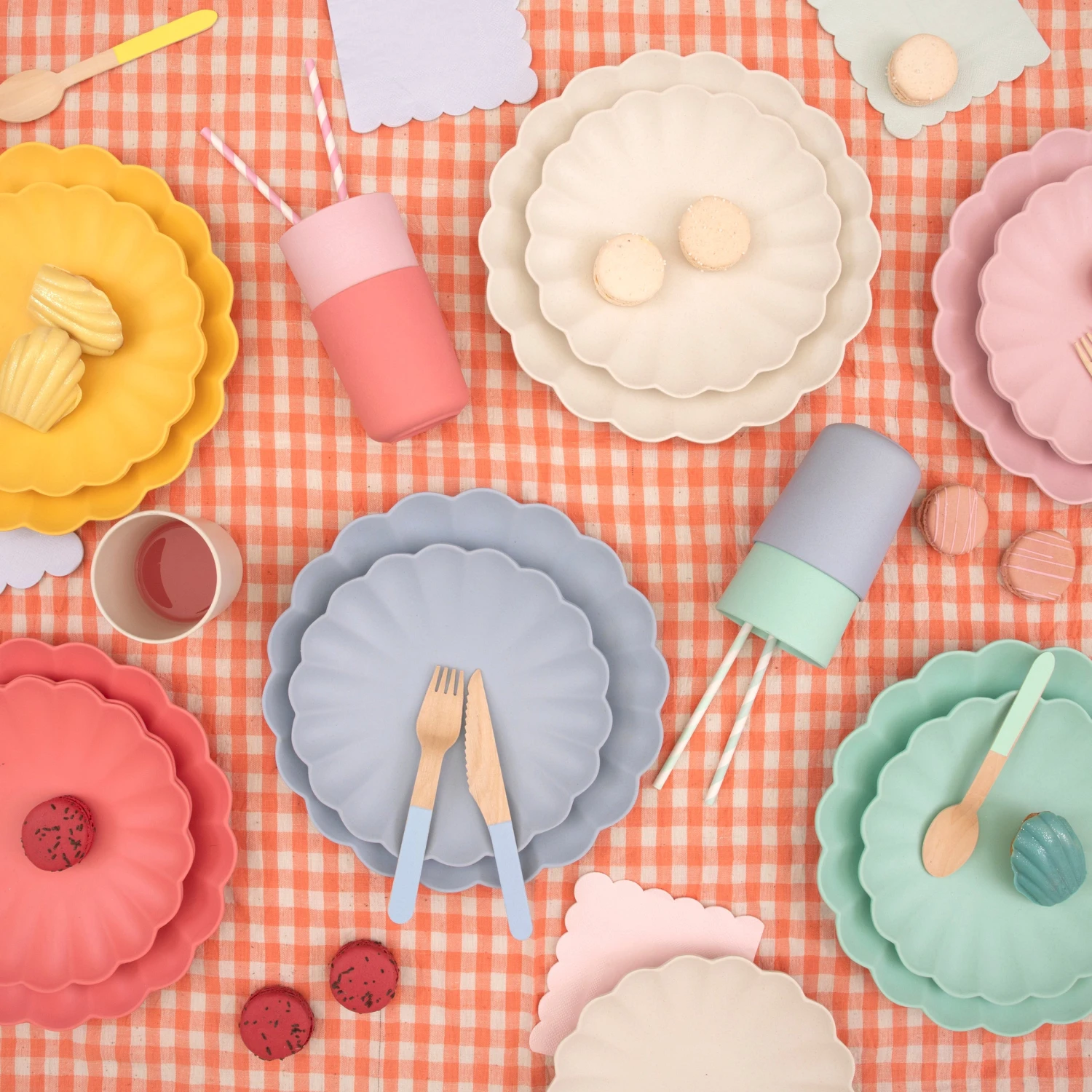 Meri-Meri Multicolor Reusable Bamboo Cups (x 6) 2 Meri-Meri Multicolor Reusable Bamboo Cups (x 6) - Image 2