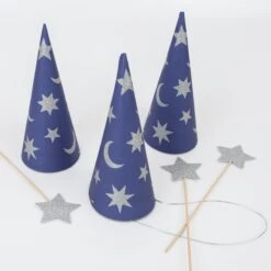 Meri-Meri Wizard Party Hats & Wands (x 6)