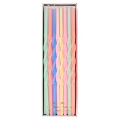 Meri-Meri Mixed Twisted Long Candles (x 16)