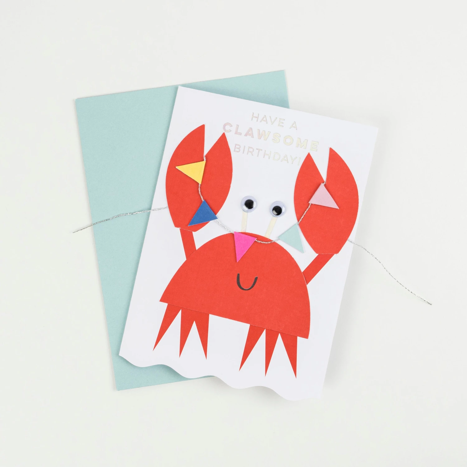 Meri-Meri Crab With Bunting Birthday Card 4 Meri-Meri Crab With Bunting Birthday Card - Image 4