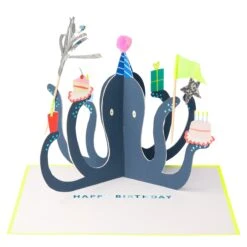 Meri-Meri Party Octopus Stand-Up Birthday Card