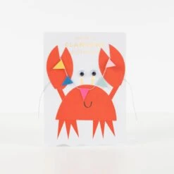 Meri-Meri Crab With Bunting Birthday Card