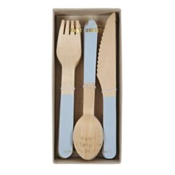 Meri-Meri Blue Wooden Cutlery Set (x 24)