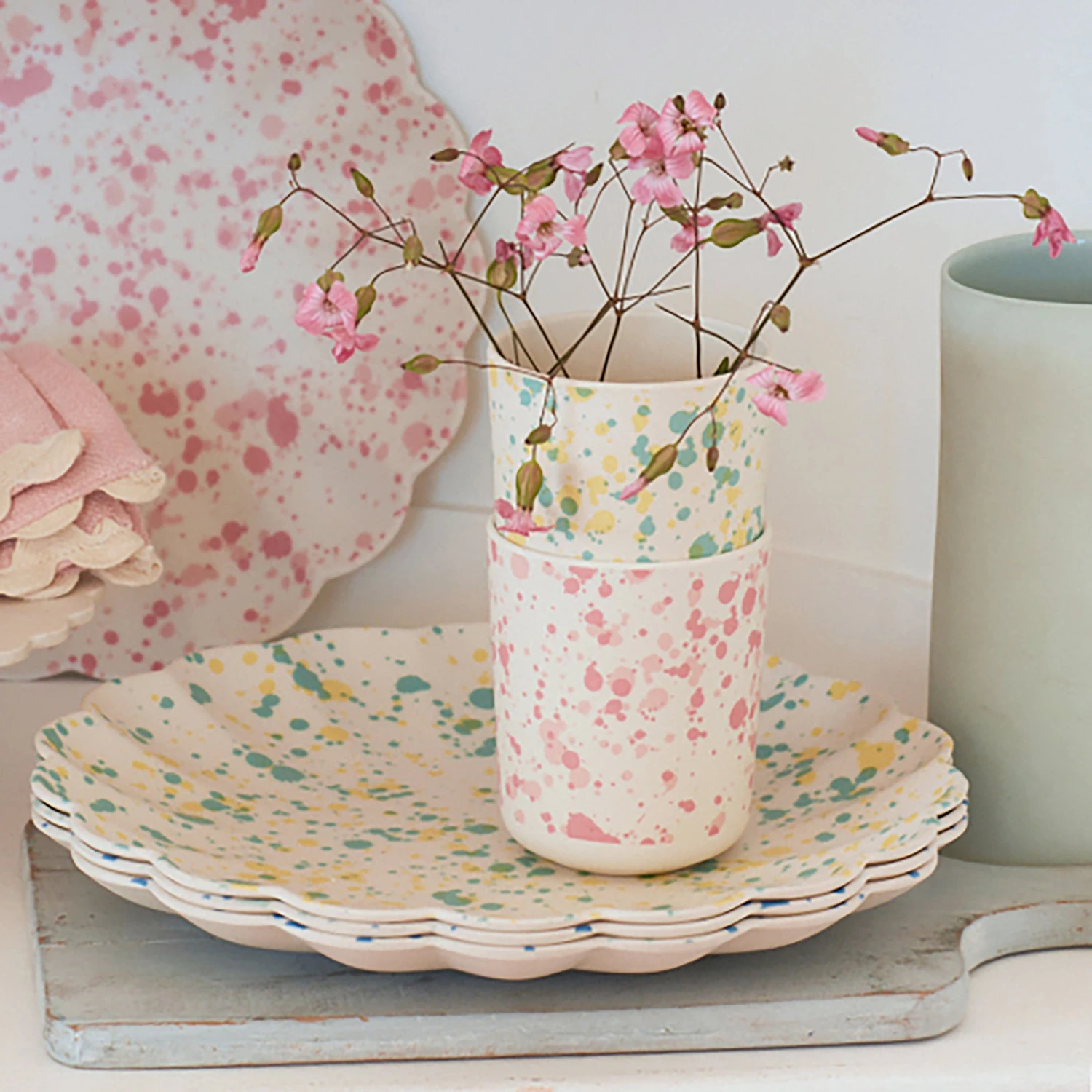 Meri-Meri Speckled Reusable Bamboo Cups (x 6) 3 Meri-Meri Speckled Reusable Bamboo Cups (x 6) - Image 3