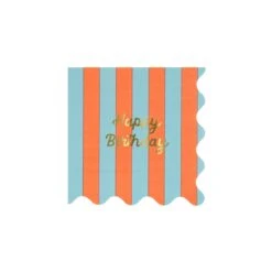 Meri-Meri Stripe Happy Birthday Small Napkins (x 16) -Meri Meri media 399398e9 3148 4291 8416 2de901ed579f