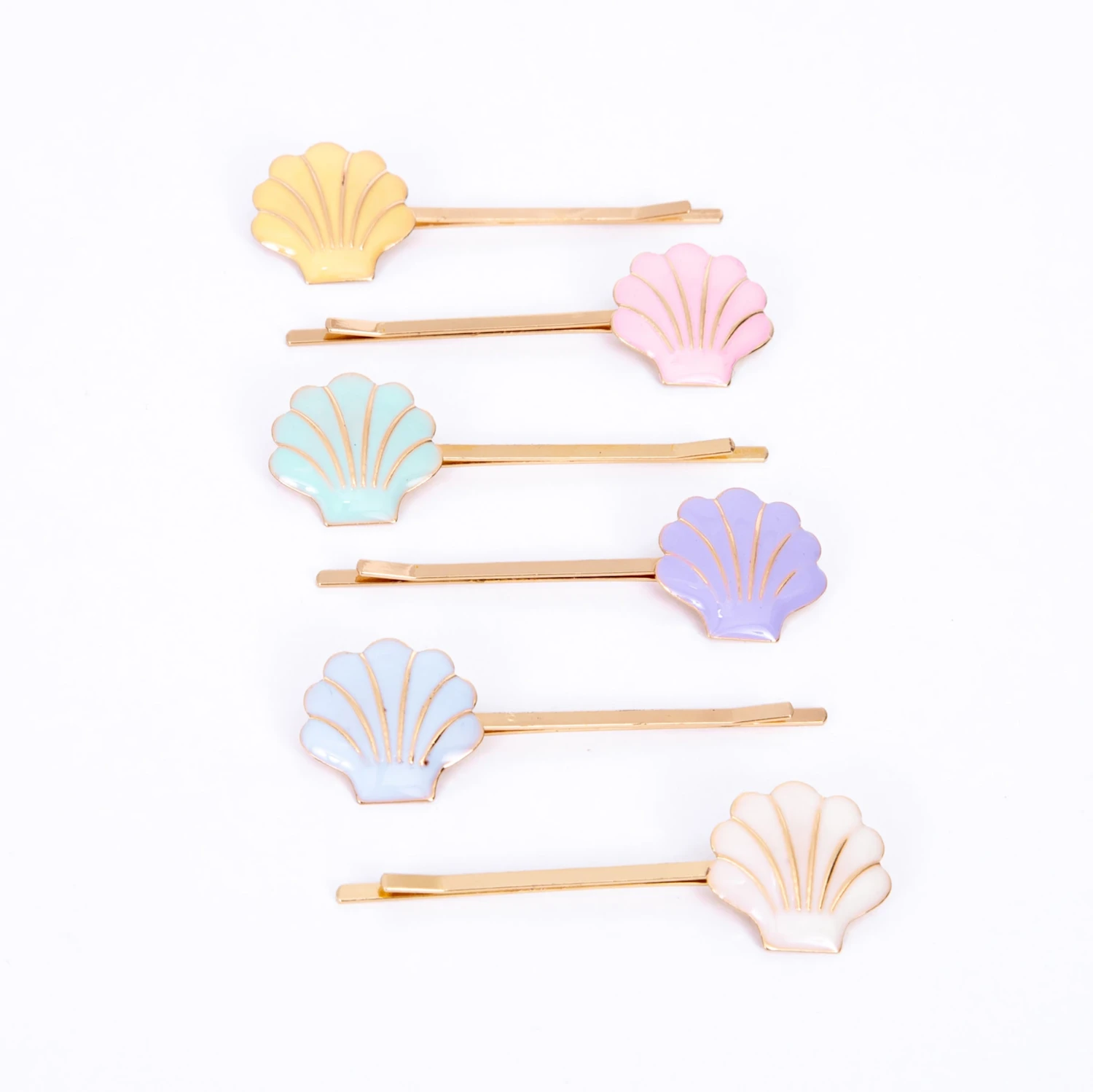 Meri-Meri Enamel Shell Hair Slides (x 6) 1 Meri-Meri Enamel Shell Hair Slides (x 6)