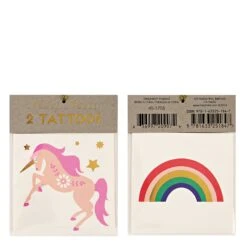 Meri-Meri Unicorn & Rainbow Small Tattoos (x 2)
