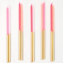 Meri-Meri Gold Dipped Pink Mix Candles (x 16) -Meri Meri media 40d432a3 eff9 4476 bbb8 2b9d4483c120