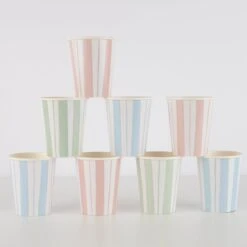 Meri-Meri Ticking Stripe Cups (x 8)