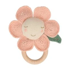 Meri-Meri Peach Daisy Baby Rattle