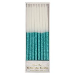 Meri-Meri Blue Glitter Dipped Candles (x 16)