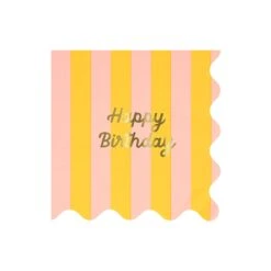 Meri-Meri Stripe Happy Birthday Large Napkins (x 16) -Meri Meri media 5181ecad 1314 4276 8eaa 8646c020b807