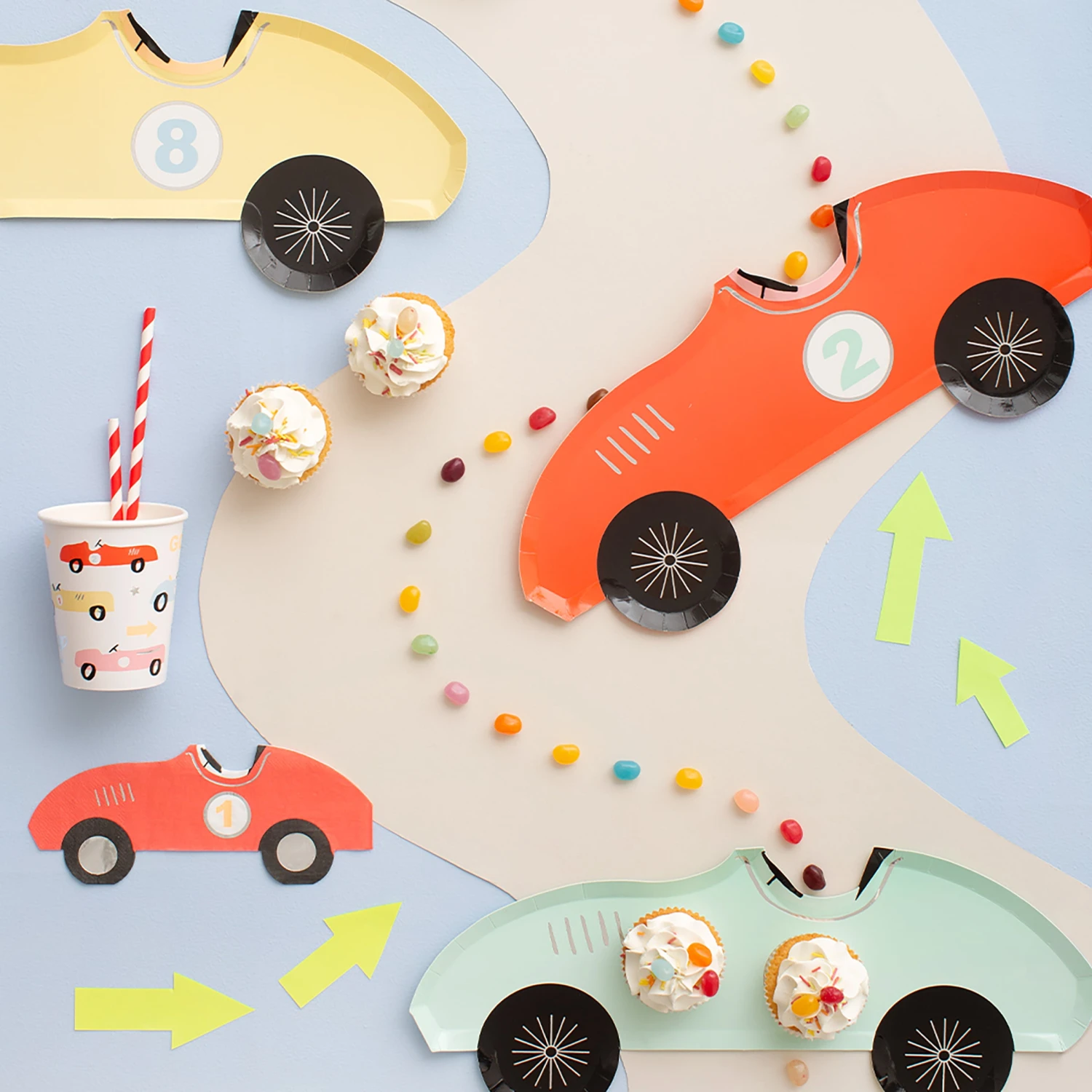 Meri-Meri Race Car Napkins (x 16) 2 Meri-Meri Race Car Napkins (x 16) - Image 2