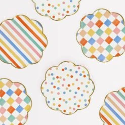 Meri-Meri Colorful Pattern Side Plates (x 8)