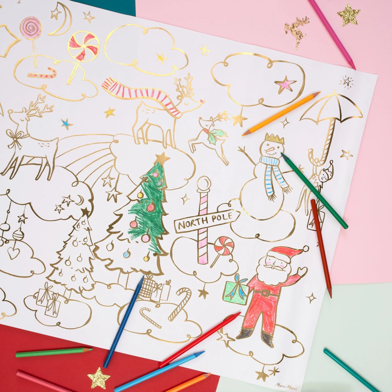 Meri-Meri Christmas Coloring Posters (x 2) 2 Meri-Meri Christmas Coloring Posters (x 2) - Image 2