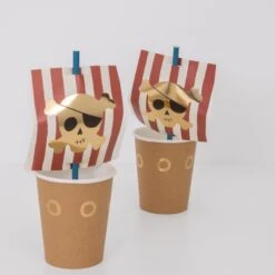 Meri-Meri Pirate Cup & Straws Set (x 8)