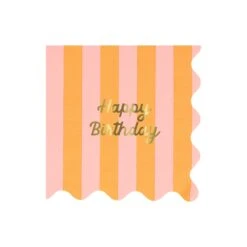 Meri-Meri Stripe Happy Birthday Large Napkins (x 16) -Meri Meri media 6f7c1355 1304 456f a3ec e8a67b8d9411