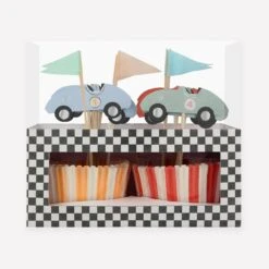 Meri-Meri Race Cars Cupcake Kit (x 24 Toppers)