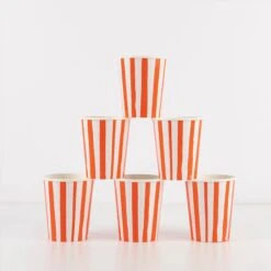 Meri-Meri Red Stripe Cups (x 8)