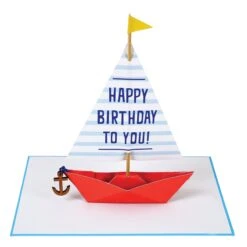 Meri-Meri Sailing Boat Stand-Up Birthday Card