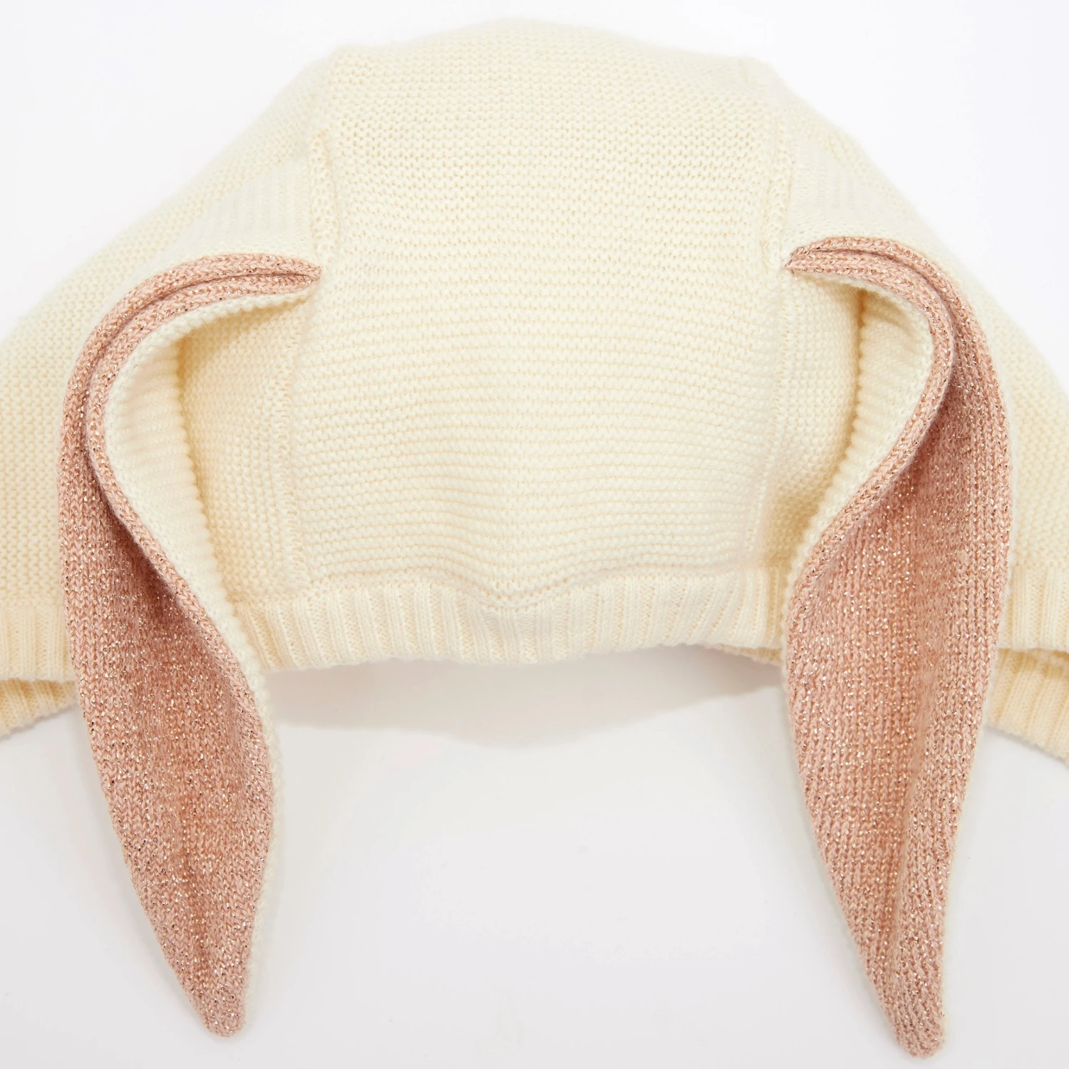 Meri-Meri Peach Sparkle Bunny Baby Bonnet 4 Meri-Meri Peach Sparkle Bunny Baby Bonnet - Image 4