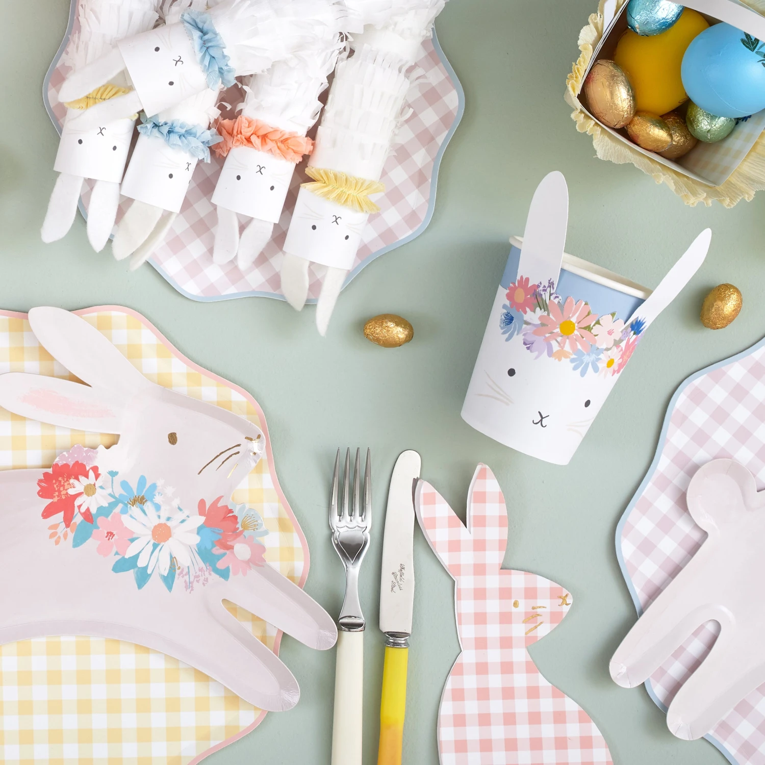 Meri-Meri Gingham Bunny Napkins (x 16) 2 Meri-Meri Gingham Bunny Napkins (x 16) - Image 2