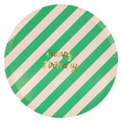 Meri-Meri Stripe Happy Birthday Dinner Plates (x 8) -Meri Meri media 80cdd38a 2616 4c03 98bb 290ce8a8fb8f