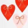 Meri-Meri Heart With Bow Plates (x 8)