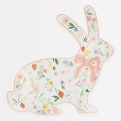 Meri-Meri Elegant Floral Bunny Shaped Plates (x 8)