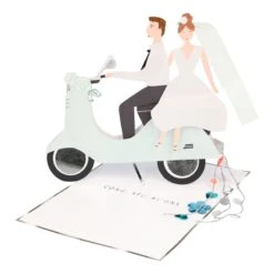 Meri-Meri Scooter Couple Stand-Up Wedding Card