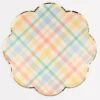 Meri-Meri Plaid Pattern Dinner Plates (x 8)
