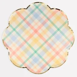 Meri-Meri Plaid Pattern Dinner Plates (x 8)