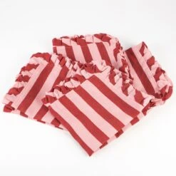 Meri-Meri Red & Pink Stripe Ruffle Fabric Napkins (x 4)