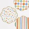 Meri-Meri Colorful Pattern Dinner Plates (x 8)