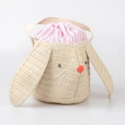 Meri-Meri Stripy Ear Bunny Basket Bag