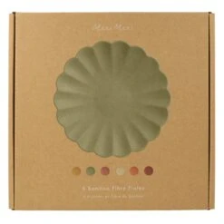 Meri-Meri Earthy Small Reusable Bamboo Plates (x 6) -Meri Meri media a55a6a02 224e 4be7 a037 8c46a869c8f8