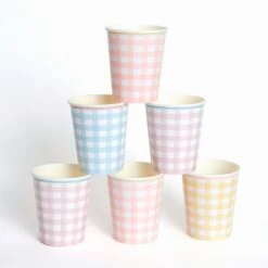 Meri-Meri Gingham Cups (x 12)