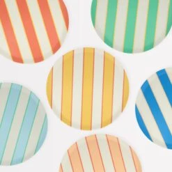 Meri-Meri Mixed Stripe Recycled Plastic Large Plates (x 6)