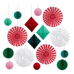 Meri-Meri Christmas Honeycomb Decoration Kit (x 16)