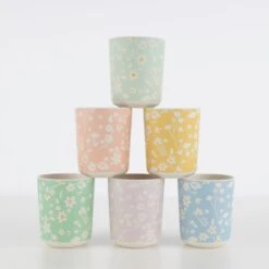 Meri-Meri Floral Reusable Bamboo Cups (x 6)