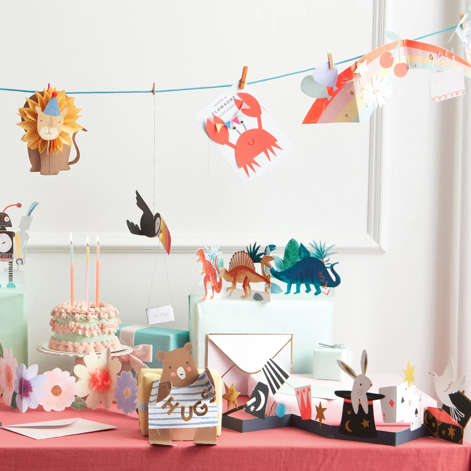 Meri-Meri Crab With Bunting Birthday Card 2 Meri-Meri Crab With Bunting Birthday Card - Image 2