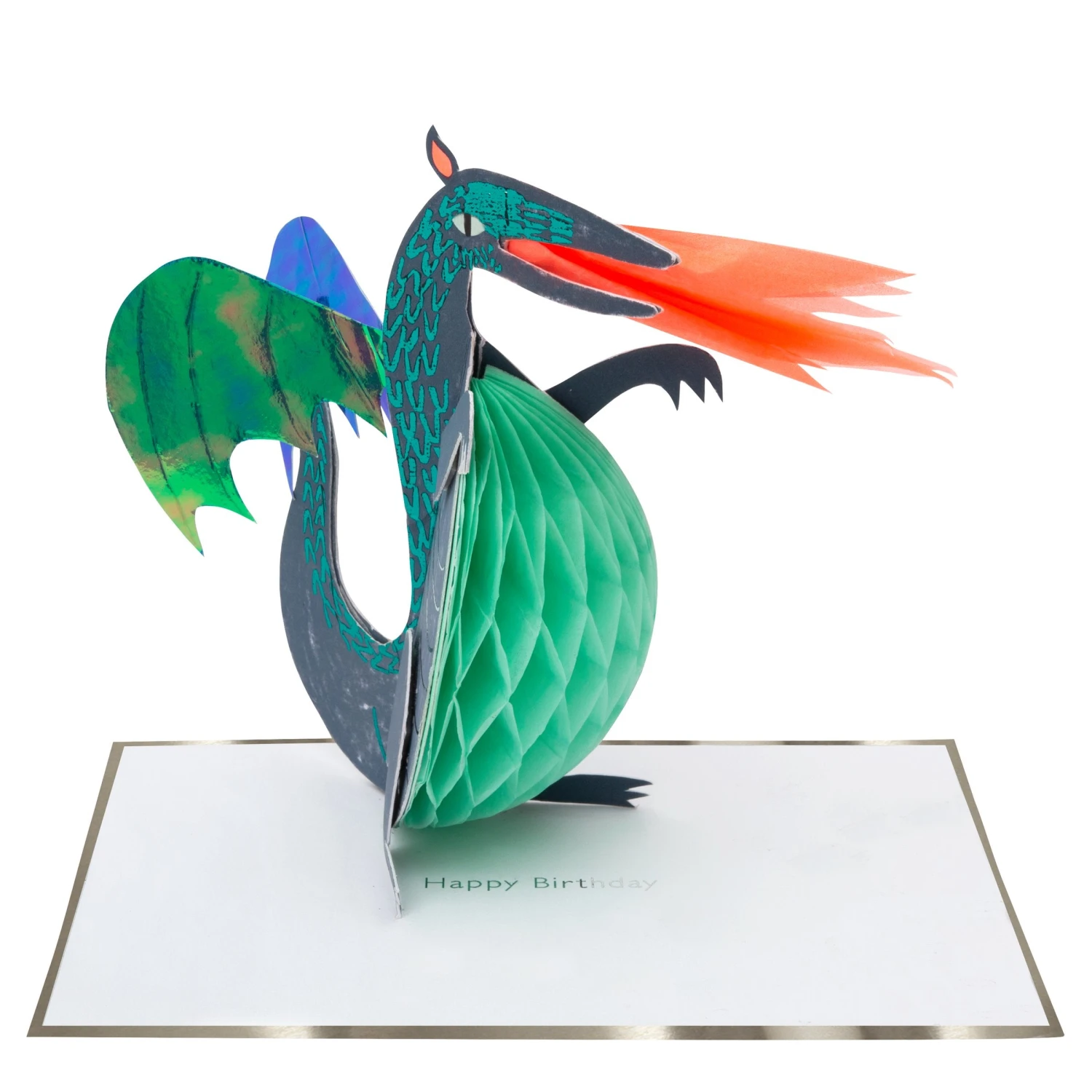 Meri-Meri Honeycomb Dragon Stand-Up Birthday Card 1 Meri-Meri Honeycomb Dragon Stand-Up Birthday Card
