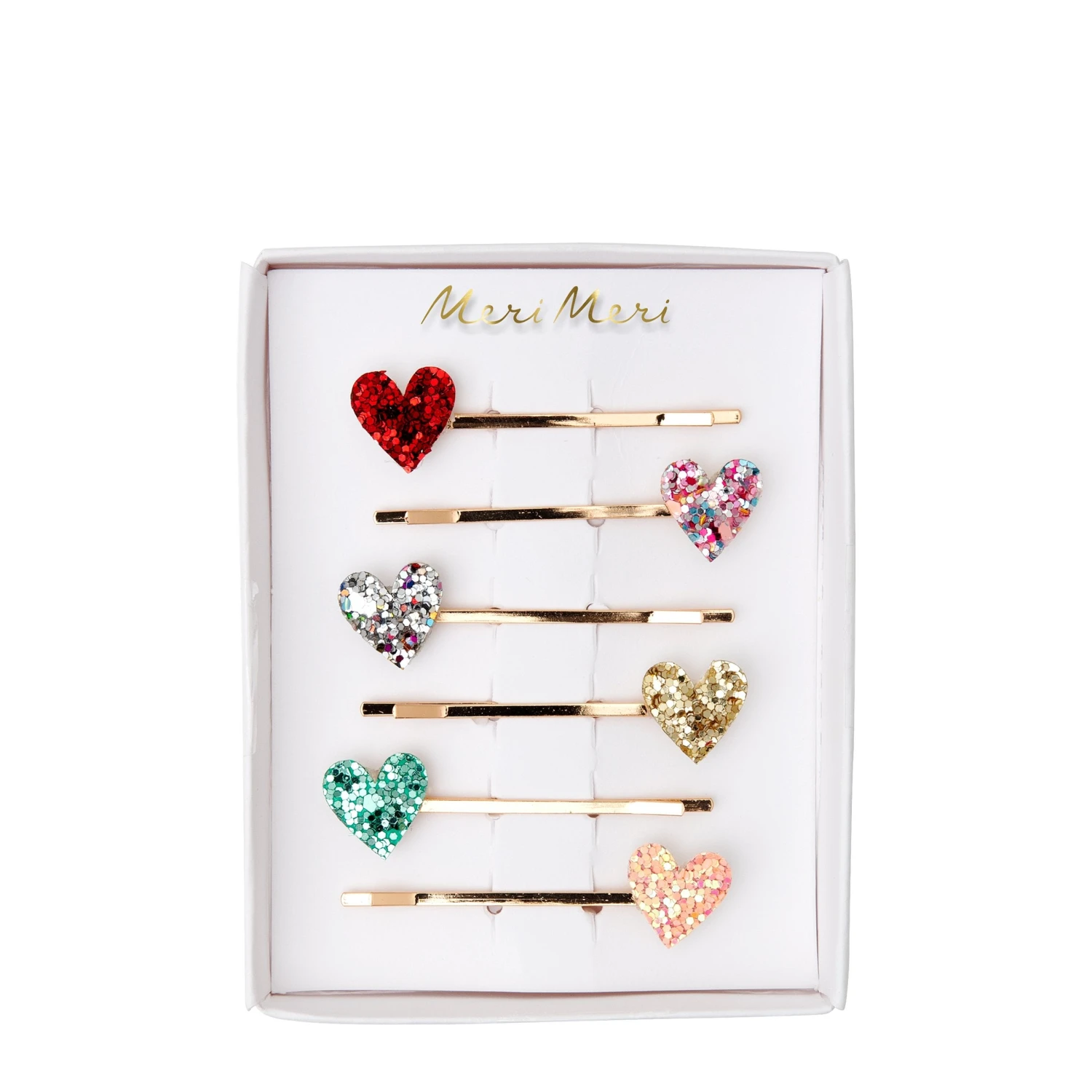 Meri-Meri Glitter Heart Hair Slides (x 6) 1 Meri-Meri Glitter Heart Hair Slides (x 6)