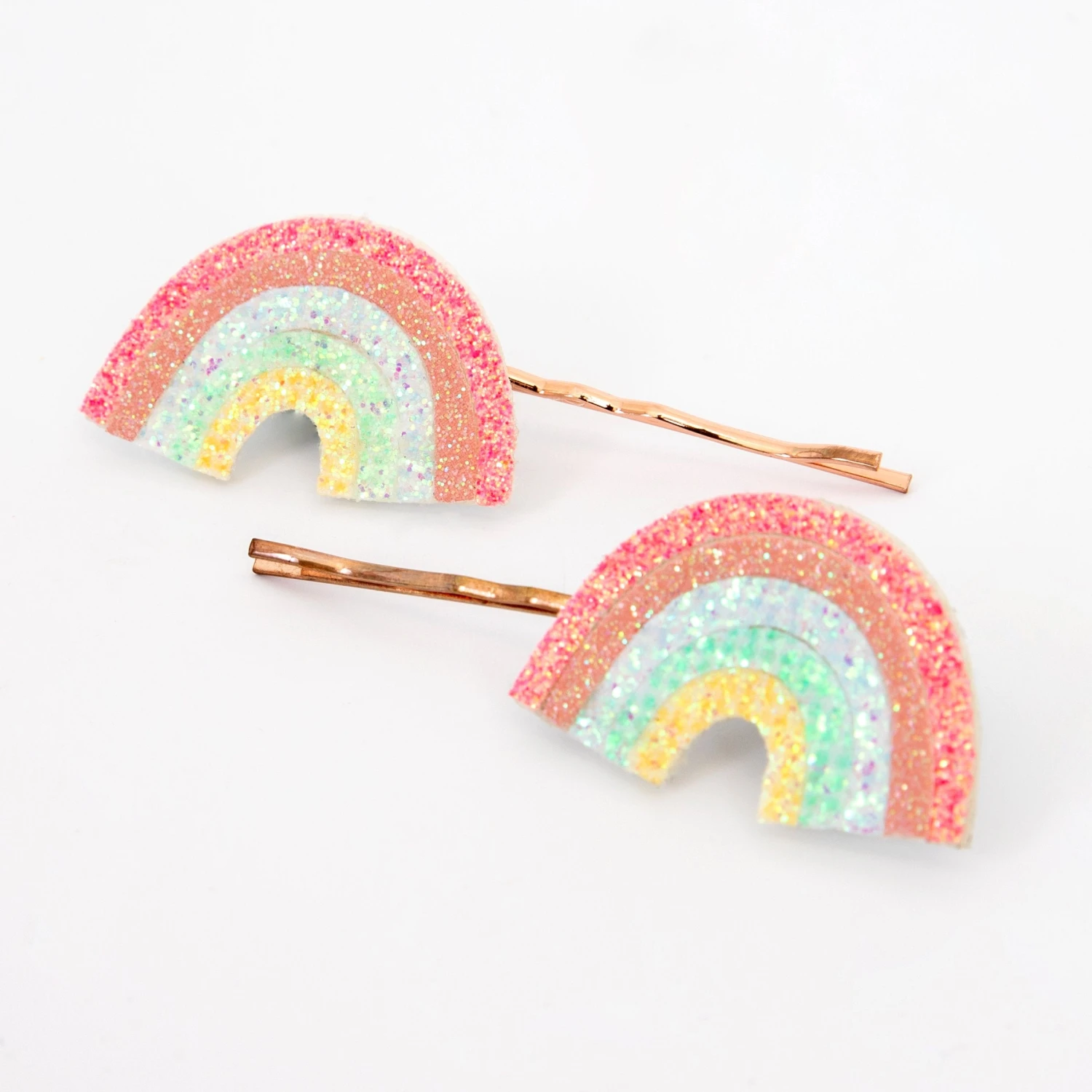 Meri-Meri Glitter Rainbow Hair Slides (x 2) 2 Meri-Meri Glitter Rainbow Hair Slides (x 2) - Image 2
