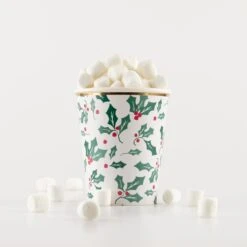 Meri-Meri Holly Pattern Cups (x 8) -Meri Meri media d2432a46 b158 4780 aea2 c24888fce90d