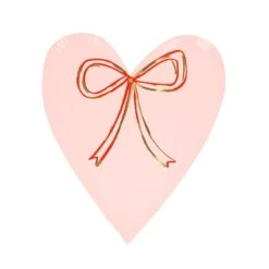 Meri-Meri Heart With Bow Plates (x 8) -Meri Meri media dc9182be 5463 4b31 a5a9 58d32b60553f