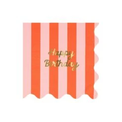 Meri-Meri Stripe Happy Birthday Large Napkins (x 16) -Meri Meri media dff7c8ec e04b 4c0d 9669 02ebc6f9f5b8