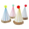 Meri-Meri Stripe Pompom Party Hats (x 8)